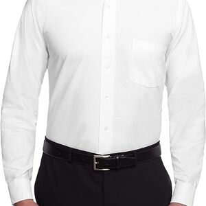 Van Heusen White Men's Dress Shirt - Long Sleeve